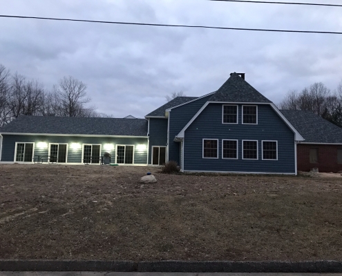 This is a 7000 sq ft building with an inground pool. Our electrical contractors performed LED lighting installations on the property in Oxford, CT.